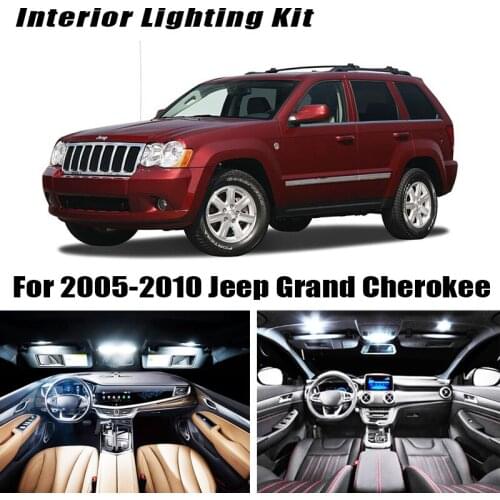12x White Error Free LED Interior Light Kit for 2005-2010 Jeep Grand Cherokee accessories Map Dome Trunk License Plate Light