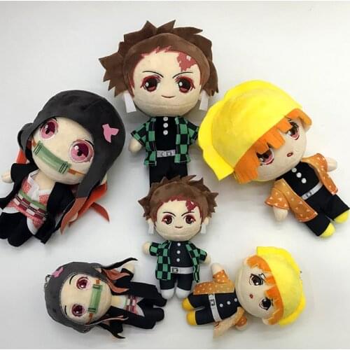 3pcs/lot 13cm Hot Anime Dolls Kamado Tanjirou Agatsuma Zenitsu Kamado Nezuko Plush Toys Stuffed Kawaii Toys for Kids Baby Gifts
