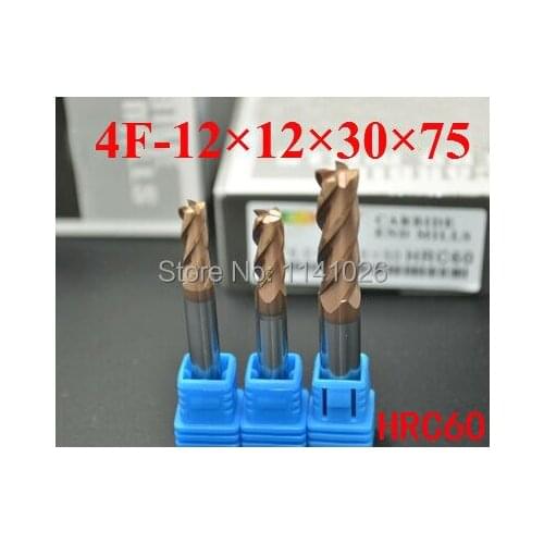 4F-12*12*30*75,HRC60,Spiral Bit Milling Tools Carbide CNC flat End mills Router bits , the lathe tool,boring bar,cnc,machine