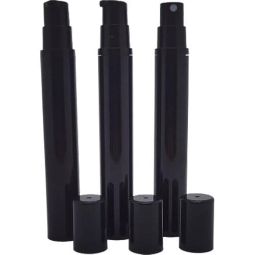 500 x15ml Black Airless Lotion Pump Bottle 15cc 1/3oz Refillable Mini Beauty Airless Cream shampoo Container with Clear Cover