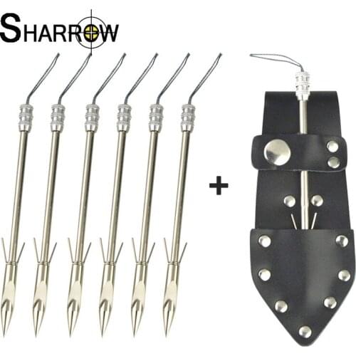 6pcs Archery Bowfishing Arrowheads Bow Fishing Slingshot Dart Broadheads with a Fish Dart Pockets for Shooting Hunting Accessory