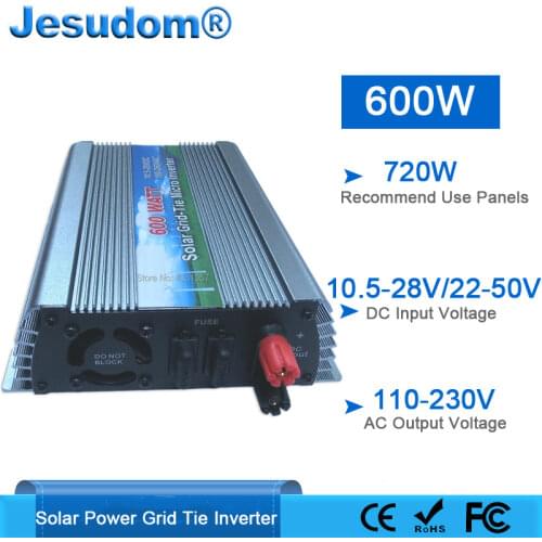 600 Micro Grid Tie Inverter 600watts DC18V36V Solar PV Input AC230V110V Output Pure Sine Wave Inverter