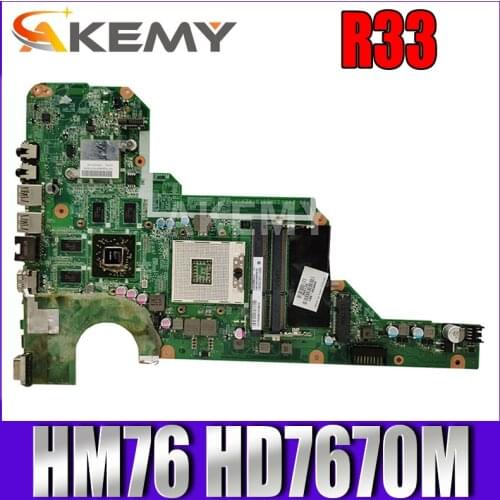 Akemy motherboard 680570-501 680570-001 For HP Pavilion G4 G4-2000 G6 G6-2000 G7 G7-2000 R33 DA0R33MB6F1 HM76 HD7670M Free CPU