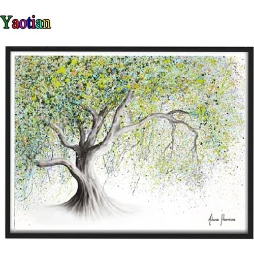 Full Square Round Drill Diamond Painting Colorful Tree landscape 5D DIY Diamond Embroidery Sales Diamond Mosaic Christmas Gift