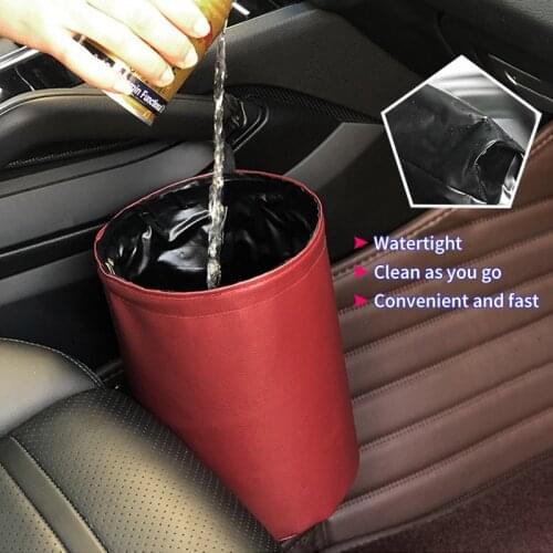 Car Storage Busket Interior Rubbish Container For Waste Organizer Holder Waterproof Garbage Can Trash Bin Folding Accessories