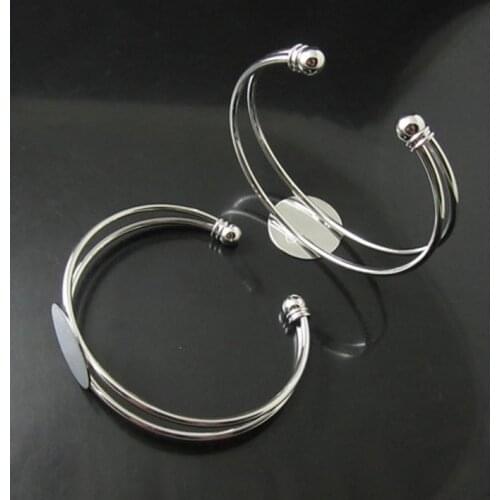 Free shipping !18mm silver plated Bracelet blank, Bracelet Base Jewelry making bezel setting