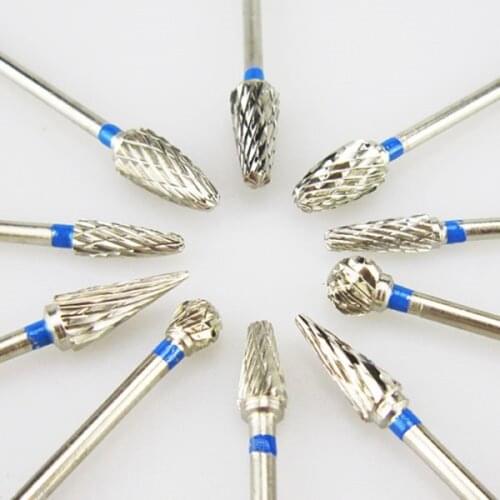 10pcs/box Tungsten Steel Dental Carbide Burs Lab Burrs Tooth Drill Dental Lab Materials