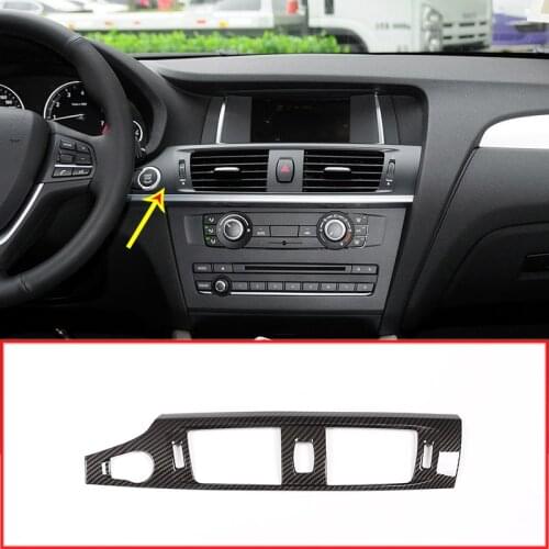 Carbon Fiber Style Center Console Air Conditioning Outlet Vent Frame Trim For BMW X3 F25 2012-2017 X4 F26 14-17 Car Accessories