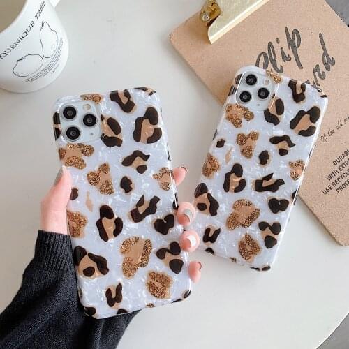 Ranipobo Leopard Shell Phone Case For iPhone 11 Pro XR XS X XS Max 7 8 6 6S Plus Fashion Leopard Shell Soft Phone Back Case