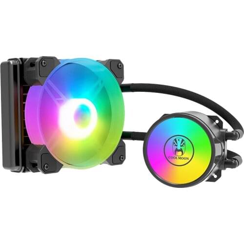 COOLMOON 120mm RGB LED Fan 4 Pin PWM CPU Water Cooling Radiator Suitable for /AMD Multi-Platform CPU Radiator
