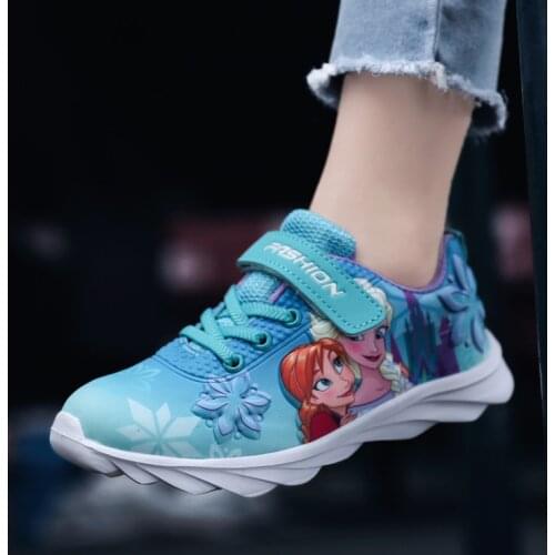 New Autumn Spiderman Kids Sneakers Elsa Anna Princess Casual Shoes Sport Running Leather Shoes Children Shoes For Girls Boys