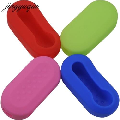Jingyuqin 30pcs/lot Silicone 3 Buttons Flip Remote Car Key Case Fob Cover for FIAT 500 Panda Punto Bravo