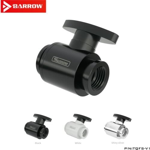 Barrow G1/4 black/silver/white MINI double internal thread stop ball valve DIY water cooling drain valve TQFS-V1
