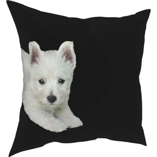 West Highland White Terrier Puppy Square Pillow Case Throw Pillow Westie Dog 45*45cm Cushion Covers