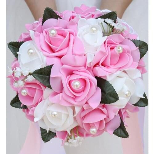 Fashion Bride Wedding Bouquet Wholesale Bridal Holding Flowers Pearl Wedding Accessories Bridal Bouquets Buque De Mariage