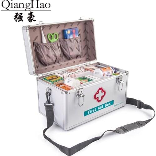 First Aid Kit Lockable First Aid Box Security Lock Medicine Storage Box With Portable Handle For Car, Home, Travel, Camping