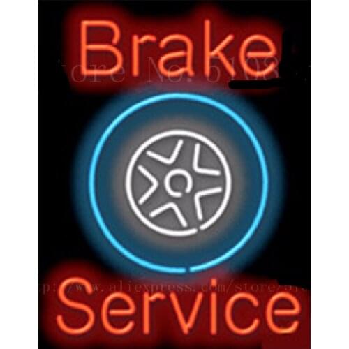NEON SIGN For car brake Service NEON Lamp Garage GLASS Tube Affiche Neon Decor Window Handcraft anuncio luminoso Dropshipping