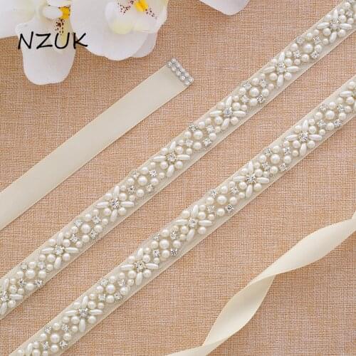 Crystal Bridal Sash Rhinestones Pearls Wedding Belt Satin Bridal Belt And Sash For Wedding Decoration Y133S