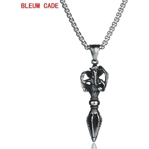 Classic Stunning Silver Color Elephant Buddha Biker Mens Pendant Necklace Chain India Stainless Steel ganesha Necklaces