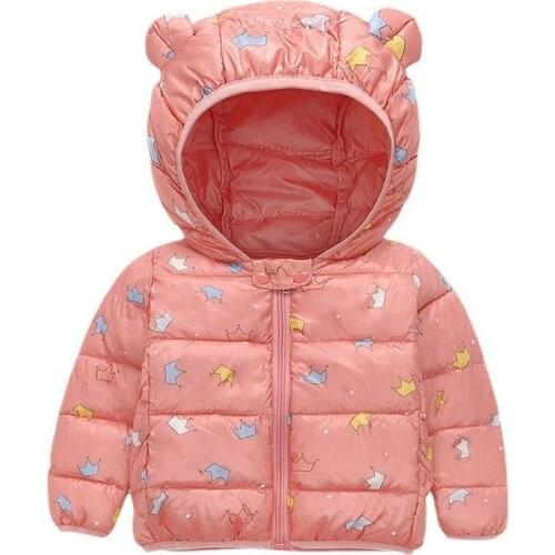 Boys Girls Hooded Down Jackets For Kids Coats Autumn Baby Boy Christmas Warm Jacket Toddler Girl printing Jacket Ski Outerwear