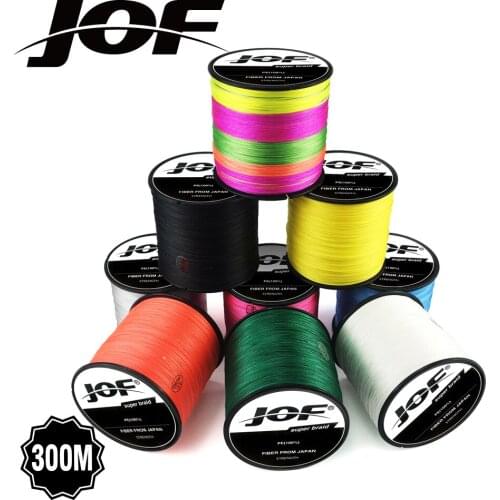 300M JOF FISHING Brand Japan multicolor 300M 8 Color mulifilament PE Braided Fishing Line 8 Strands braided wires