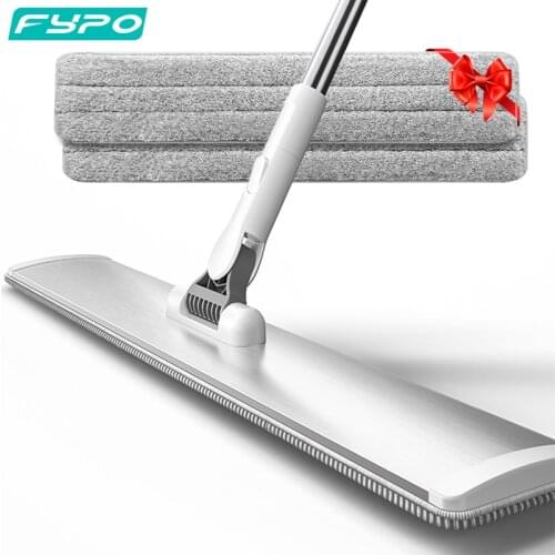 Wet Mop 80cm Microfiber Mop Heavy Duty Floor Mop Aluminum Mop 2 Wet and Dry Clothes Floor Cleaning System