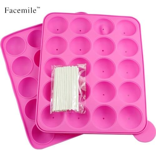 Facemile Silicone Tray Pop Cake Stick Mould Lollipop Party Cupcake Baking Mold Ice tray sphere maker Chocolate Mold 01078
