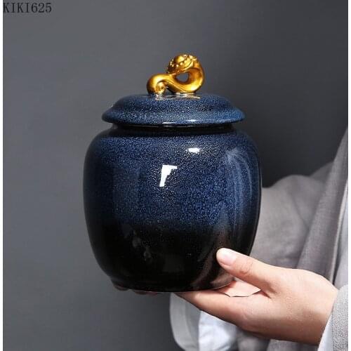 Modern Ceramic Tea Cans with Lids Food Sealed Cans Household Coffee Beans Candy Storage Boxes Kitchen Containers Home Decoration