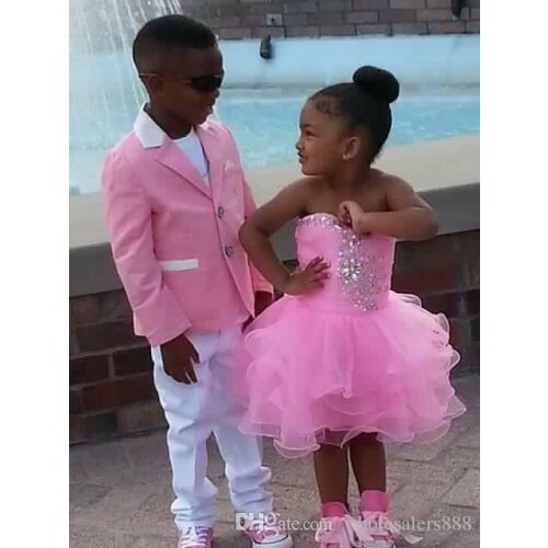 TPSAADE Pink Jacket White Pants Two Pieces Kid Suits Boy Wedding Suit Boys Custom-made (Jacket+Trousers+Tie)