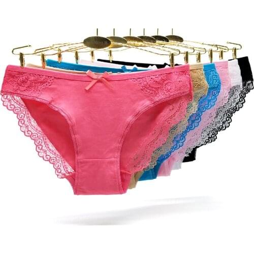 6 Pcs Cotton Panties for Woman Underwear Sexy Lace Breathable Soft Lingerie Female Briefs Panty Womens Underpants Bragas Mujer