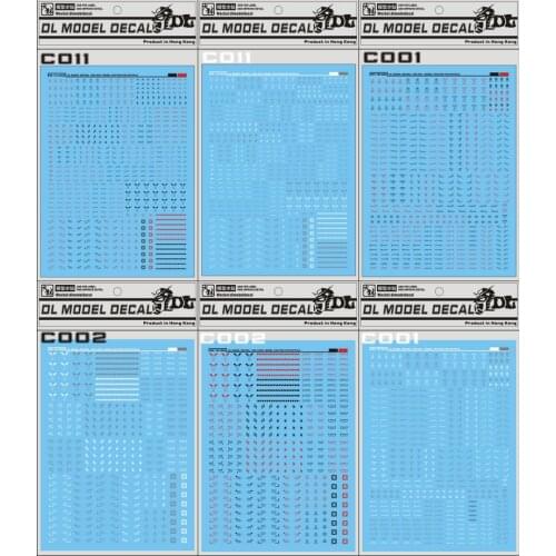 DL Generic Gundam model decal Sticker VER.C001+002+011 General warning system and details Toys Model Tools Free shipping