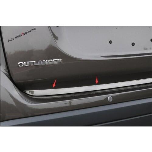 Yimaautotrims Stainless Steel Exterior Fit For Mitsubishi Outlander 2013 - 2019 Rear Trunk Tailgate Bottom Lid Strip Cover Trim