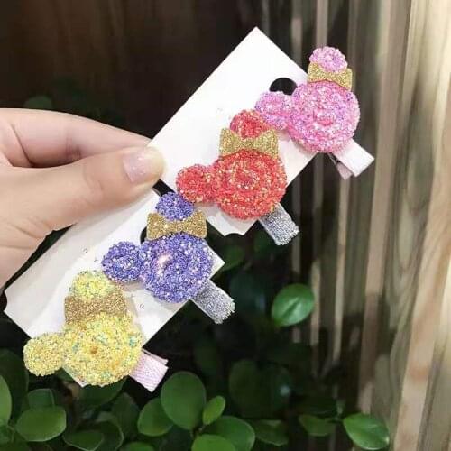 Thumblina Cat Ears Minnie Mickey Cute Hair Clips Sparkly Hair Bows for Girls Hairpin Children Kids Barrettes Hair Accessories