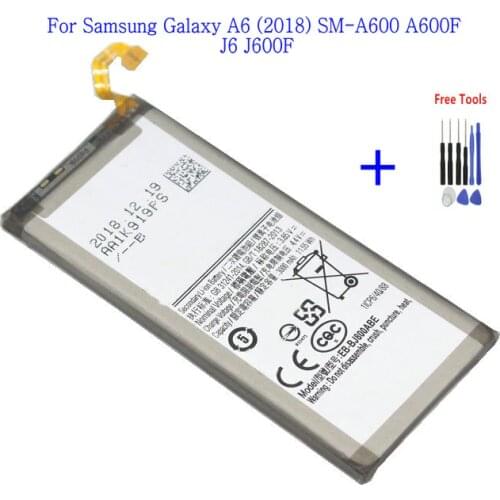 1x 3000mAh Battery EB-BJ800ABE For Samsung Galaxy A6 (2018) SM-A600 A600F For Galaxy J6 J600F Batteria + Repair tools kit