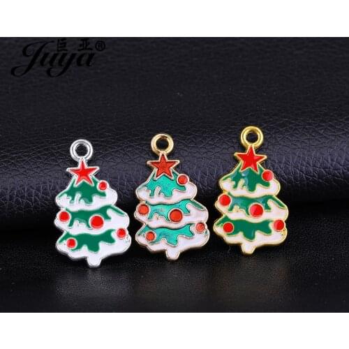 10PCS DIY Jewelry Making Earring Chains Necklace Bracelet Christmas Charms Enamel Alloy Pendant Crafts Supplies Accessories