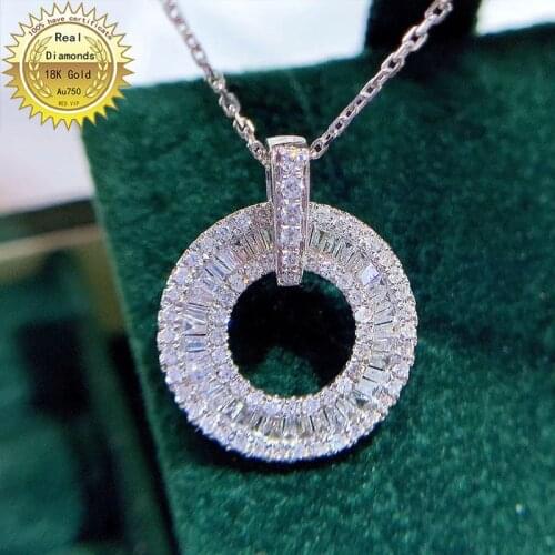 100% 18K gold natural diamond necklace all use 0.5ct diamond M-D01