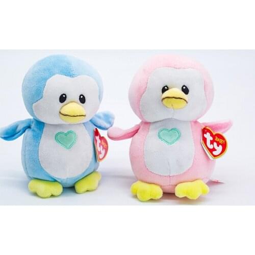 15CM Ty Beanie Baby Series Super Soft Pink Blue Penguin Stuffed Plush Animals Collectible Doll Girl Christmas Birthday Gift