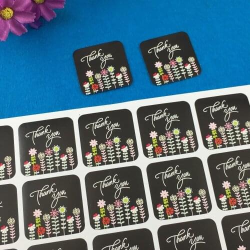 200Pcs/Lot Square Shape Multi Size and Style Self-adhesive Sticker Labels For Jewelry Box Wedding Dessert Cake Box Sticker Label