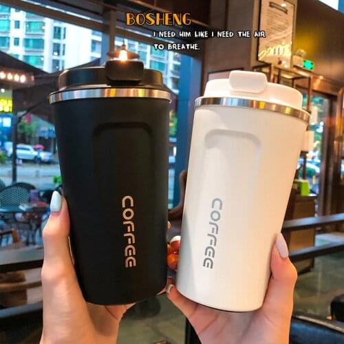 380 & 510ml Creative Coffee Mugs And Cups Fashion Stainless Steel Vacuum Insulated Tumbler Personalized Car Travel Mug With Lid