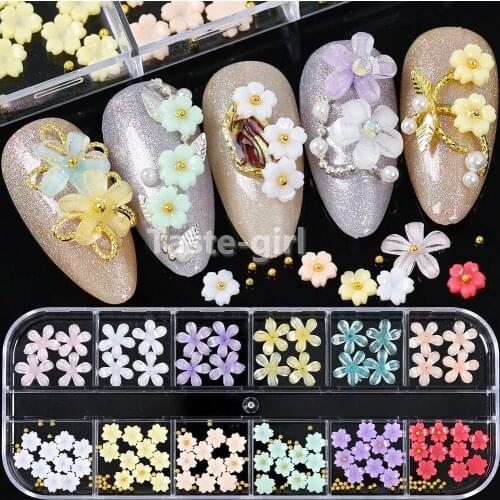 1 Pack Mixed Style 3D Nail Art Decoration Charms Flowers Gold Metal Beads Nails Accessories Nail Supplies For Professionals