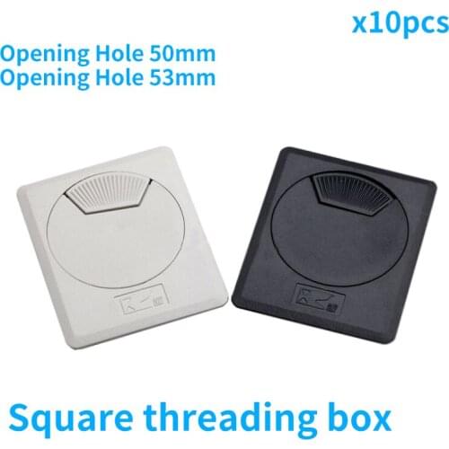 50/53MM Square,Plastic Wire Hole for Computer Desk,Table Top Eyelet,Threading