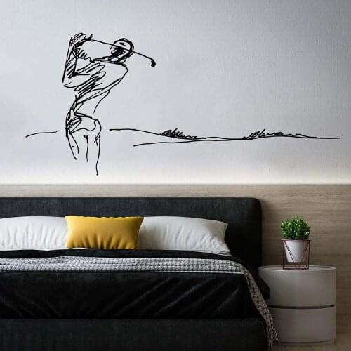 Abstract Golf Wall decal Golfer Hole decal Hockey stick Wall Sticker Vinyl Decal Home Interior Room Decoration Wallpaper B188