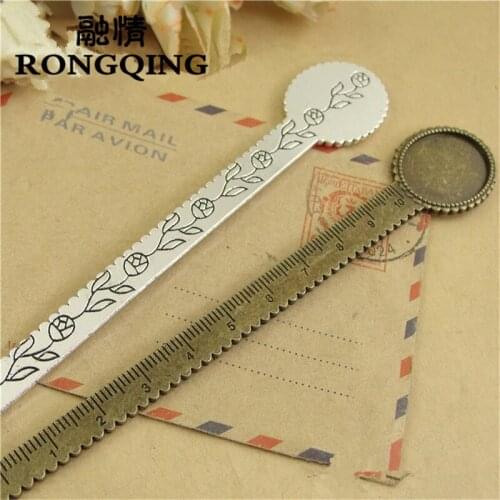 RONGQING 20mm 10pcs/lot Bow ruler Love Retro Tray DIY Accessories Wholesale Craft