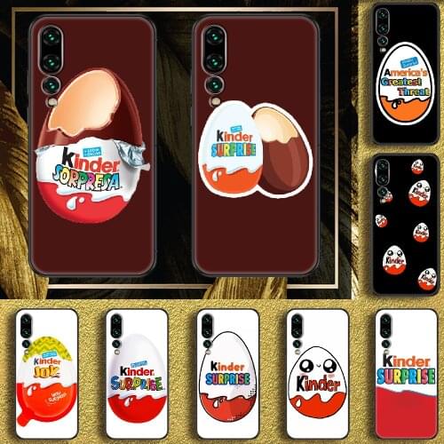 Kinder Joy surprise egg Phone case For Huawei P Mate P10 P20 P30 P40 10 20 Smart Z Pro Lite 2019 black luxury prime art back