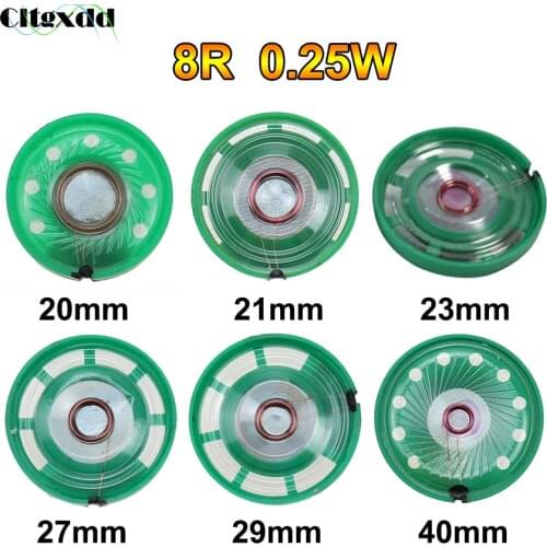Cltgxdd 2PCS New Ultra-thin Speaker Doorbell Horn Toy-car horn 8 ohms 0.5W 0.25W 8R Speaker 20 21 23 27 29 40 mm Diameter