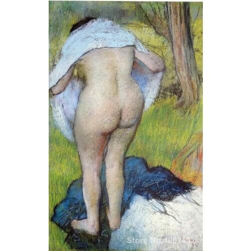 Art oil Painting Nude Woman Pulling on Her Clothes by Edgar Degas High quality Handmade
