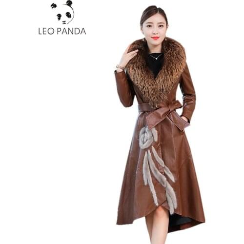 Liopfg Women's Leather Jackets With Fur