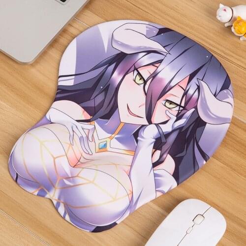 MGF 3D Silicone Breast Mouse Pad Anime Character Girls Cosplay Albedo Wrist Rest Mouse Mat Mousepad Gift