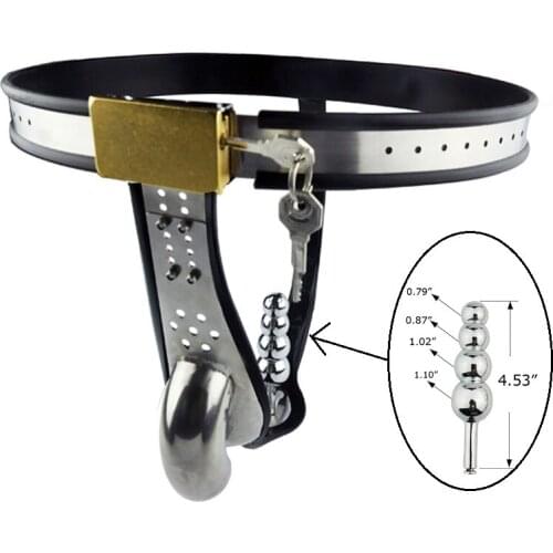 Stainless Steel Male Chastity Belt Anal Plug Strap On Pants Chastity Pants Bdsm Metal Sex Tools Chastity Device