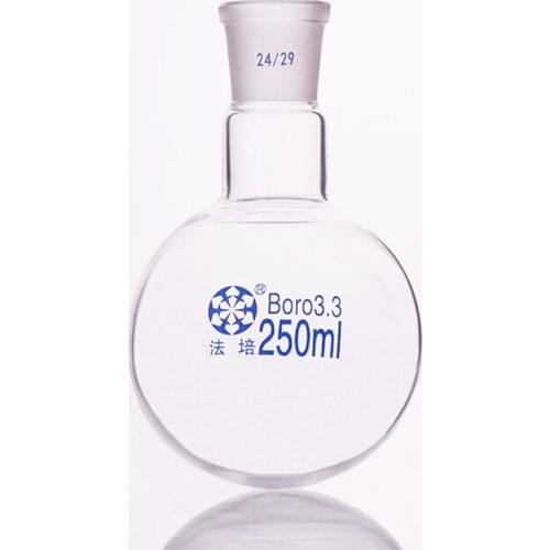 Single standard mouth round-bottomed flask,Capacity 250ml and joint 24/29,Single neck round flask